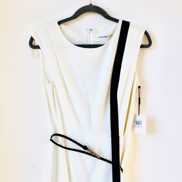 Calvin Klein Dresses & Skirts - White and Black Calvin Klein Midi Dress Sleeveless Crew Neck